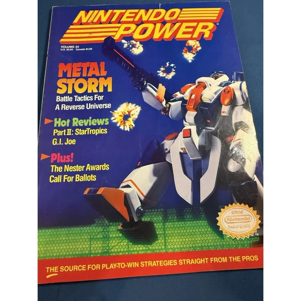 Nintendo Power Magazine Vol 22 Dec 1989 Metal Storm StarTropics GI Joe Nester Aw